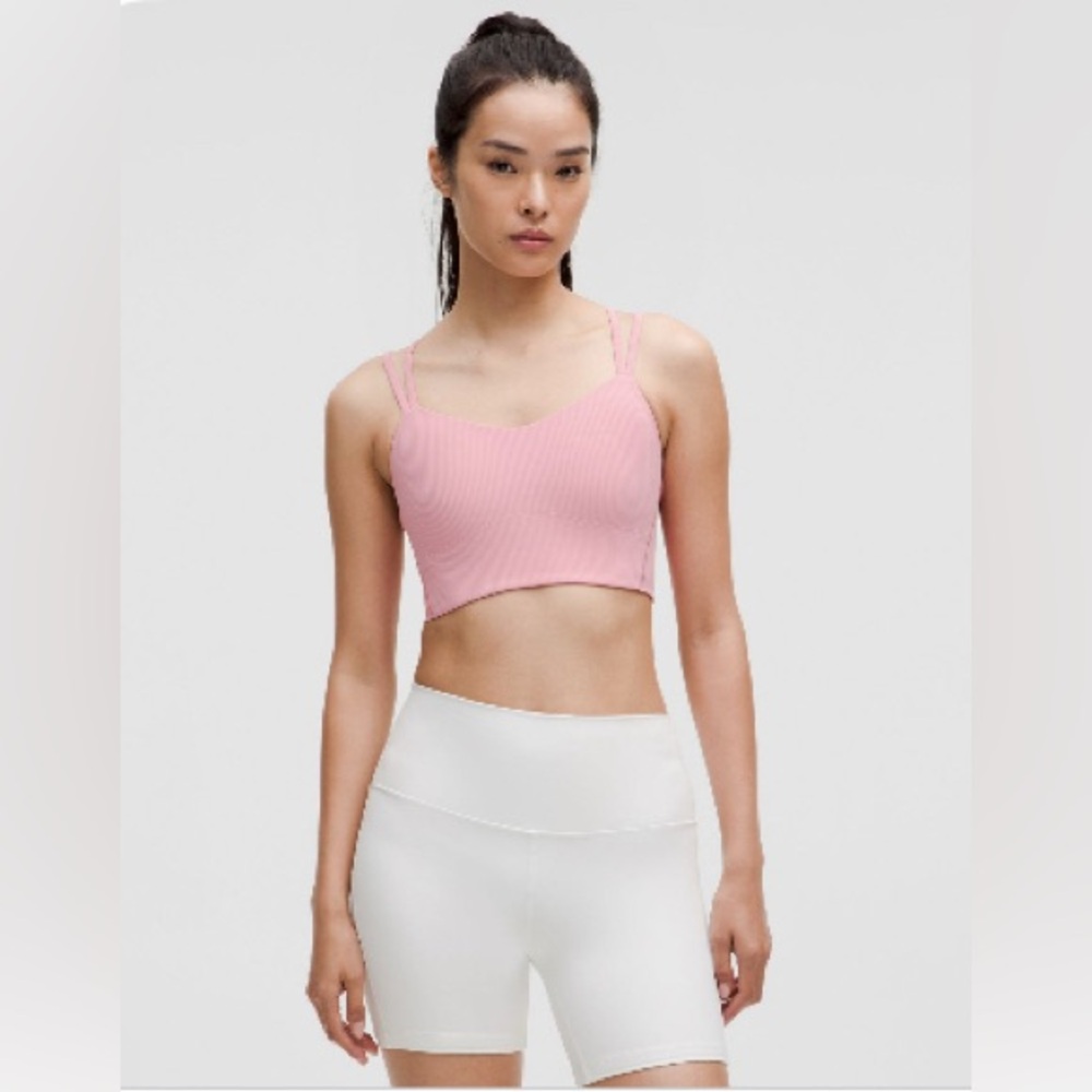 Lululemon Ribbed Like A Cloud Longline Sports Bra - Tide Pink - 6